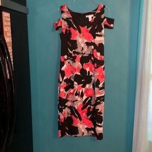 Size 6 London Times Cold Shoulder shift dress